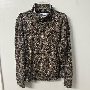 Kim Rogers Black and Tan / Brown Jacket Petite Medium EUC